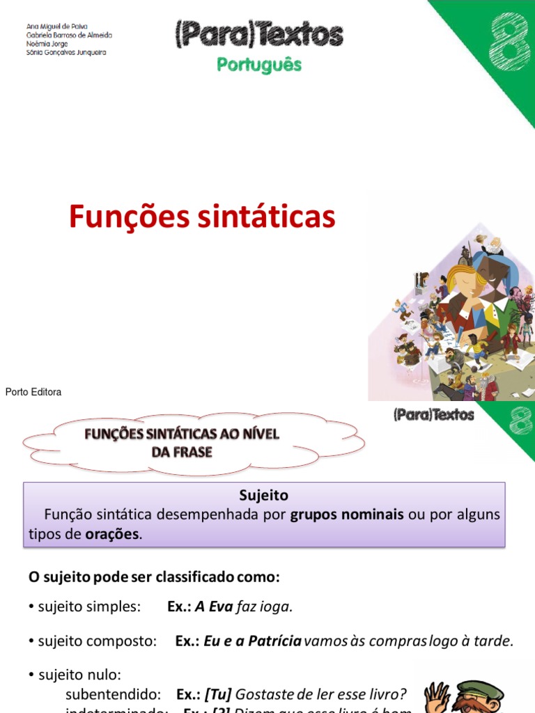 FUNÇÕES SINTÁTICA - Língua Portuguesa - olhaadicaminhajoia