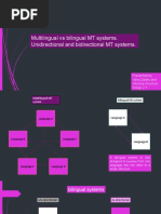 Multilingual Vs Bilingual MT Systems. Unidirectional and Bidirectional MT Systems