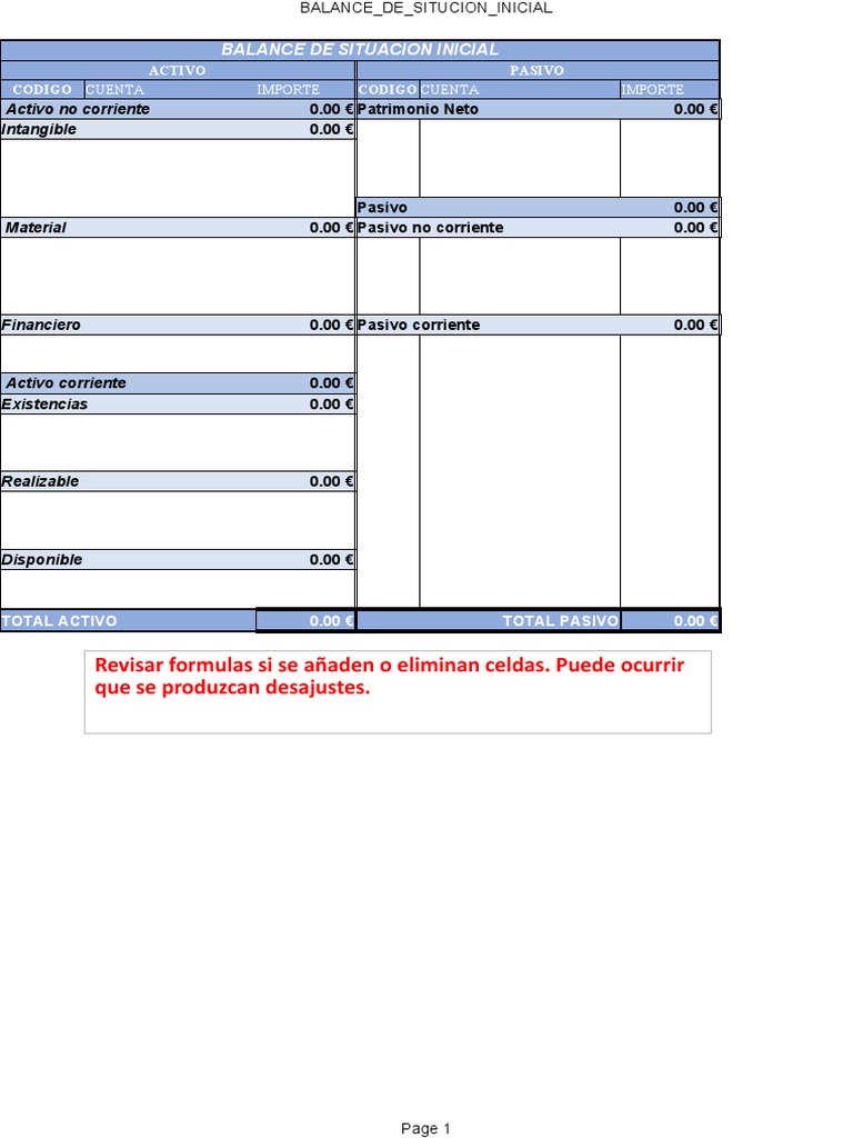 Ejemplo de Balance en Excel | PDF | Hoja de balance | Negocios económicos