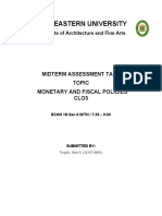Far Eastern University: Midterm Assessment Task Topic Monetary and Fiscal Policies Clo3