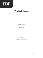 Sample Test Plan Template