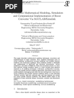 A Complete Mathematical Modeling, Simulation and Computational Implementation of Boost Converter Via MATLAB/Simulink