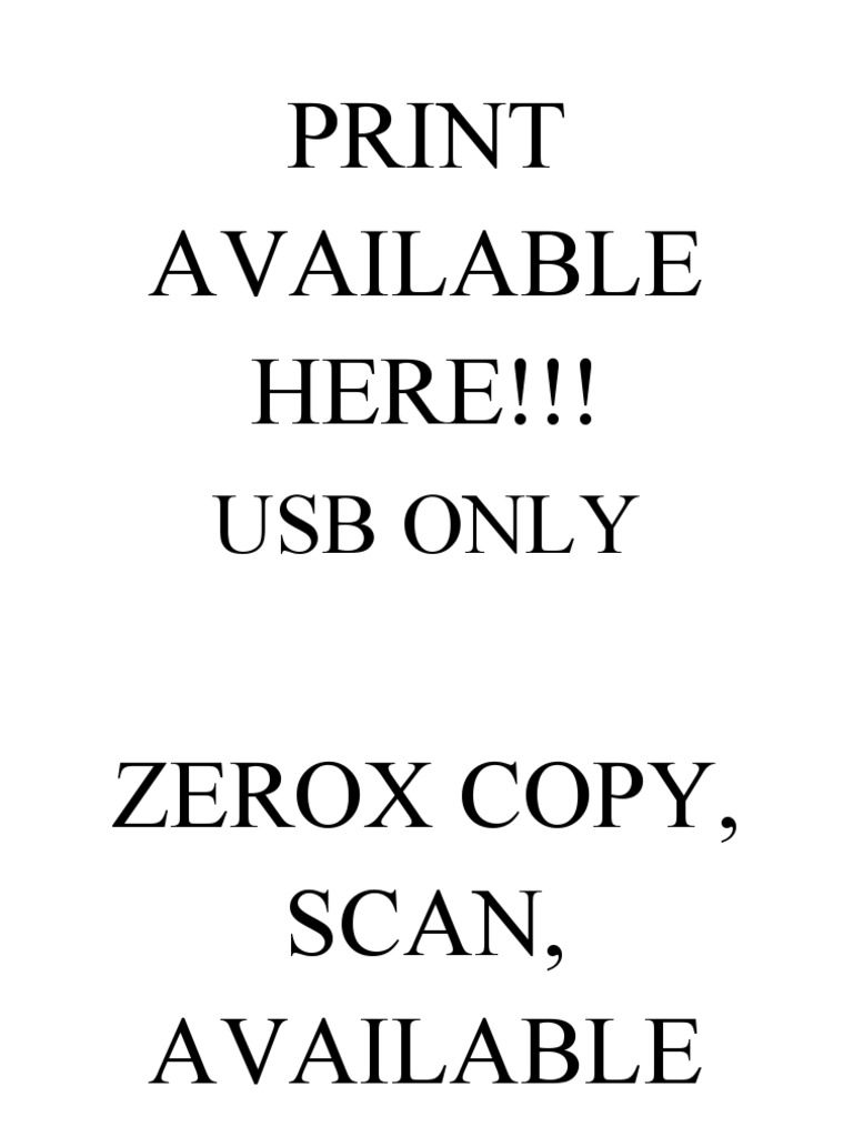 USB Printing & Scanning Services | PDF