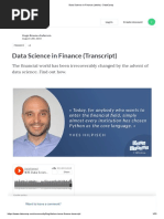 Data Science in Finance (Article) - DataCamp PDF