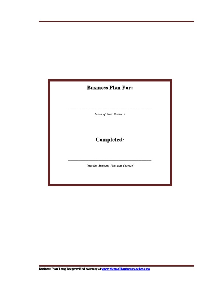 Fill-in Business Plan Template | PDF | Income Statement | Media ...