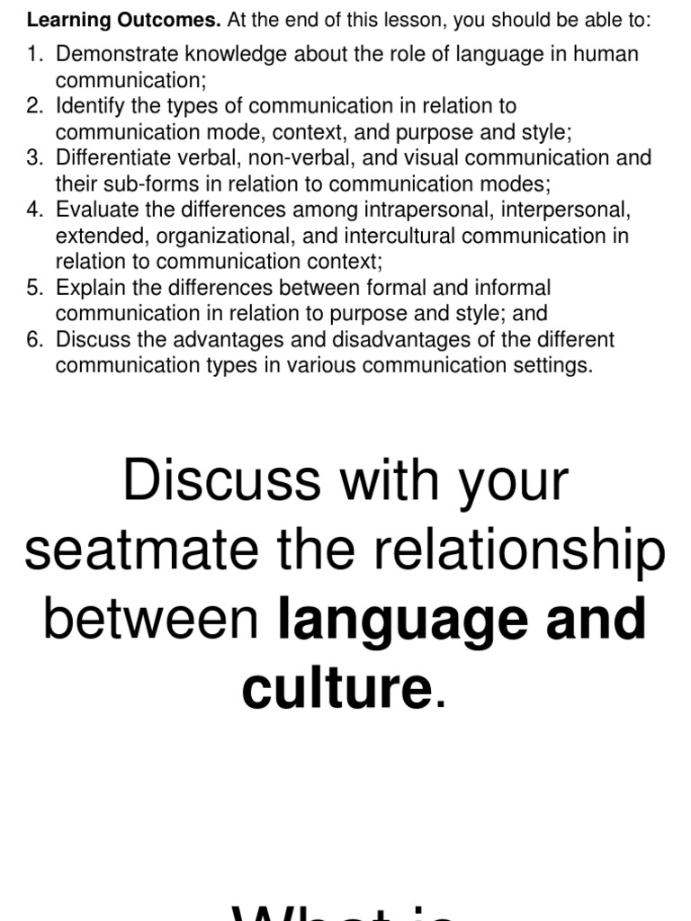 Types and Contexts of Communication | PDF | Nonverbal Communication ...