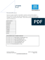 Uncountables Table PDF