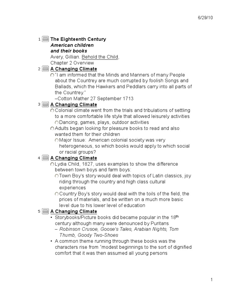 Avery Chapter 2 Outline | PDF | Books
