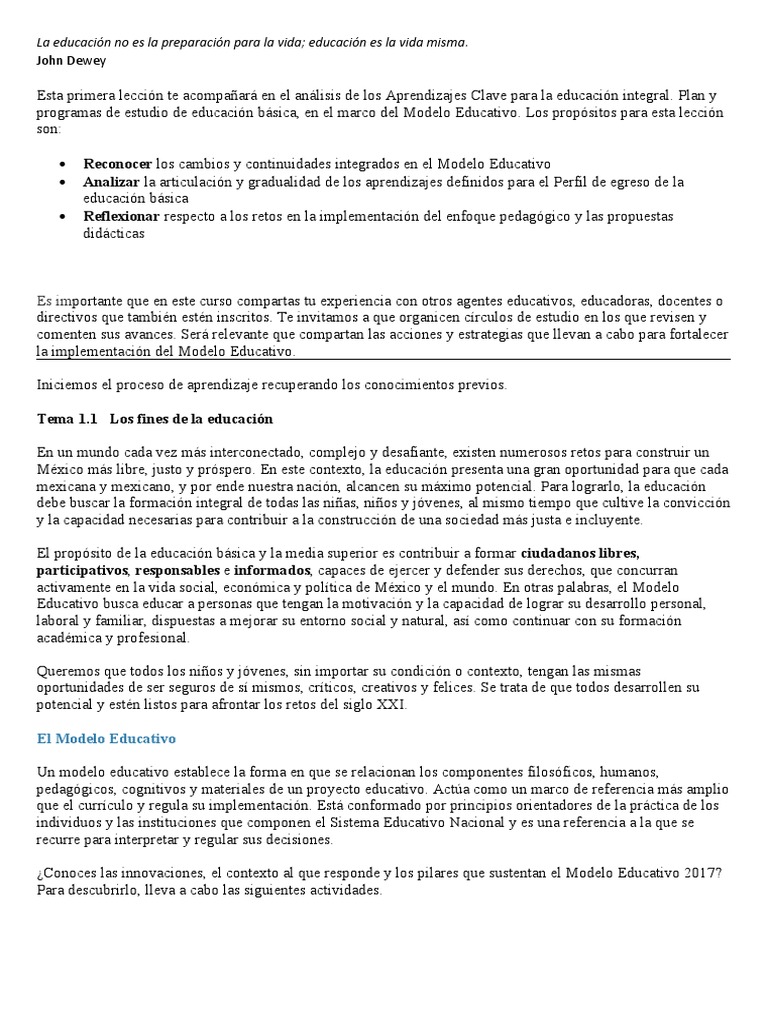 Aprendizajes Clave para La Educacion Integral | PDF | Plan de estudios ...