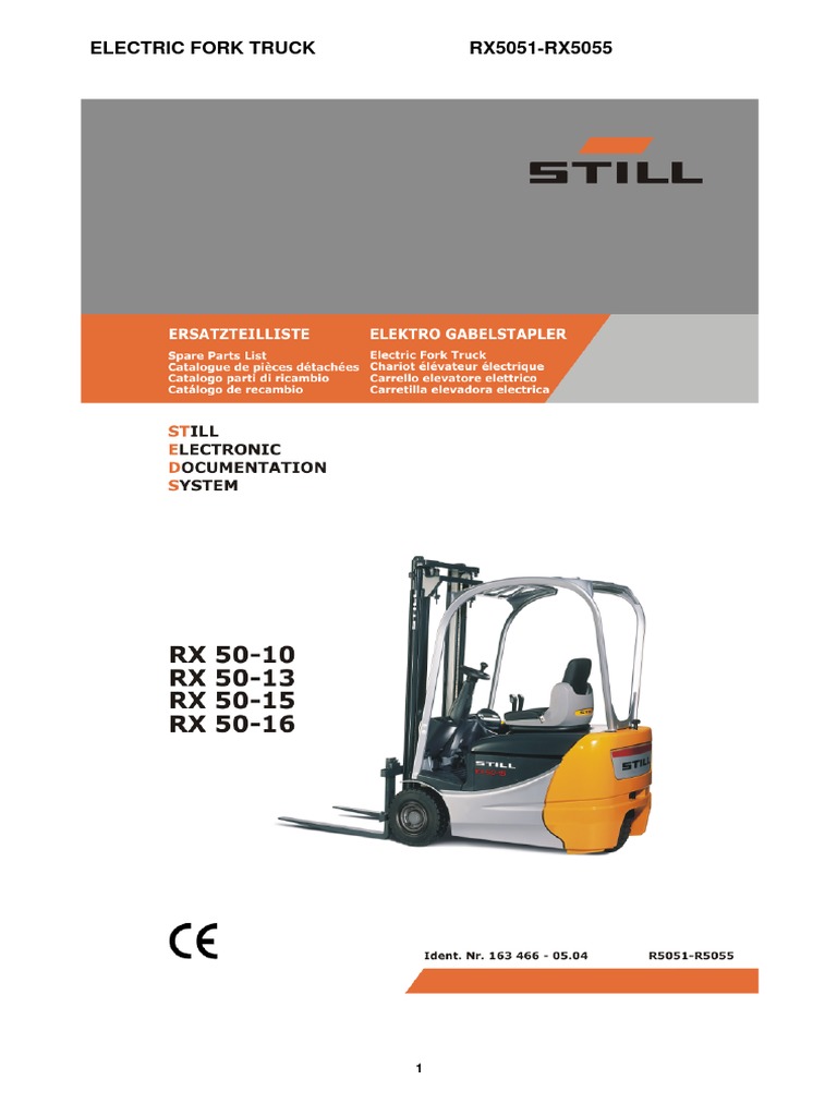 STILL RX50-16 Electric Fork Truck Parts | PDF | Screw | Truck