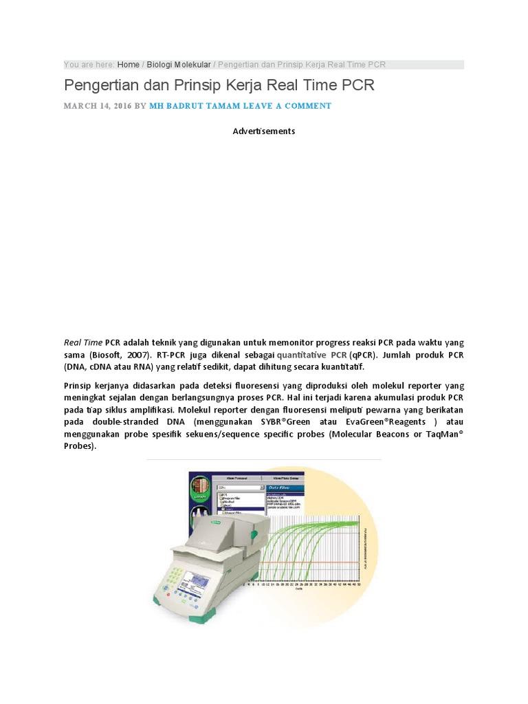 Prinsip dan Aplikasi Real Time PCR | PDF | Sains & Matematika | Komputer