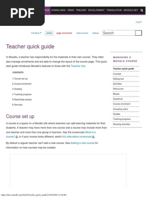 Teacher Quick Guide - MoodleDocs