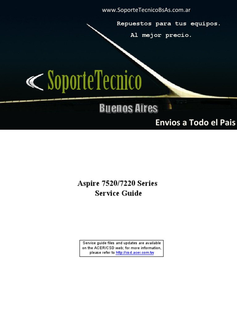 Service Manual Acer Aspire 7520 7220 Series | Usb Flash Drive | Computer  Keyboard