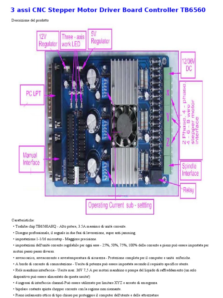 CNC 3 Axis Stepper Motor Driver Controller Board TB6560 | PDF