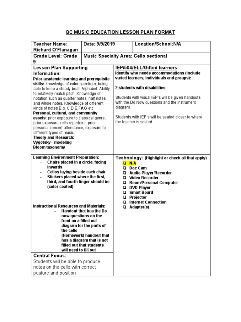 Beginner Lesson To Cello For Sectional PDF String Instruments