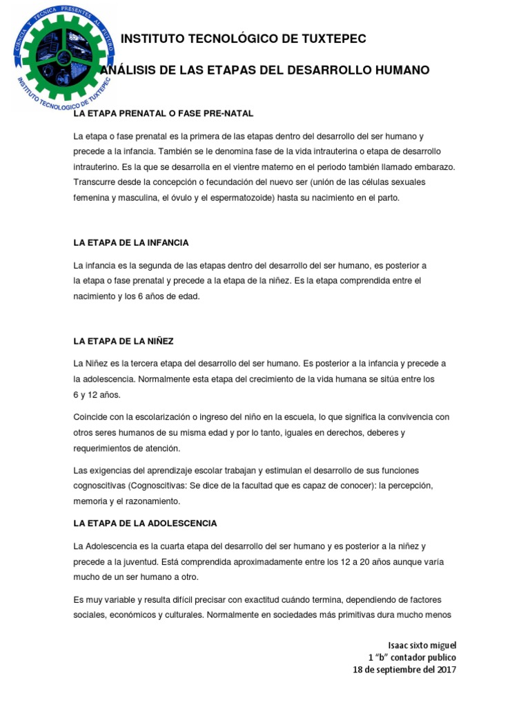 Etapas del Desarrollo Humano | PDF | Vejez | Adultos