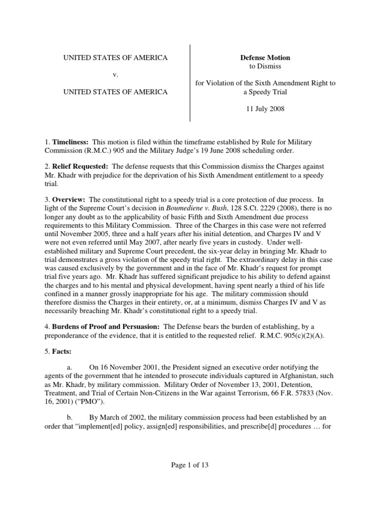 Speedy trial example picture