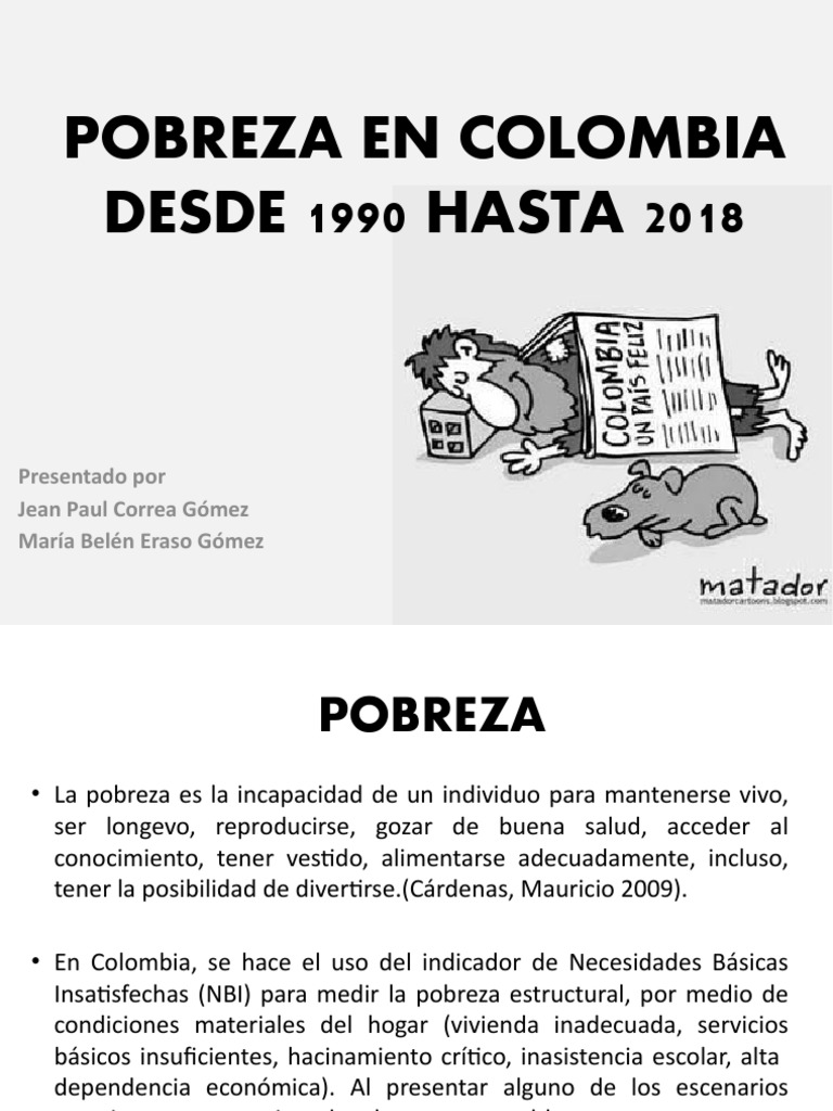 Pobreza en Colombia: Análisis 1990-2018 | PDF | Pobreza | Pobreza e ...