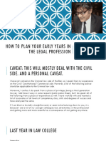 How To Plan Earlier Years in The Legal Profession PDF