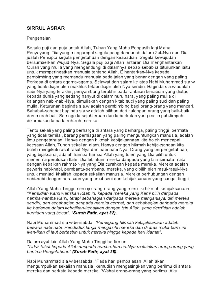 Sirrul Asrar Pdf