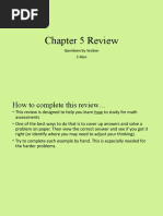 Chapter 5 Review: Questions by Section 2 Days