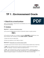 TP 1: Environnement Oracle: I-Objectif de Ce Travail Pratique