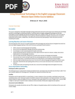 Using Educational Technology in the English Language Classroom_Syllabus (2020)
