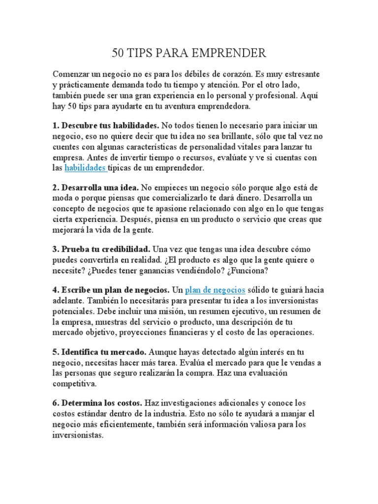 50 Consejos Clave para Emprender | PDF | Marketing | Cliente