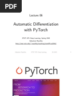 Automatic Differentiation With Pytorch: Stat 479: Deep Learning, Spring 2019 Sebastian Raschka