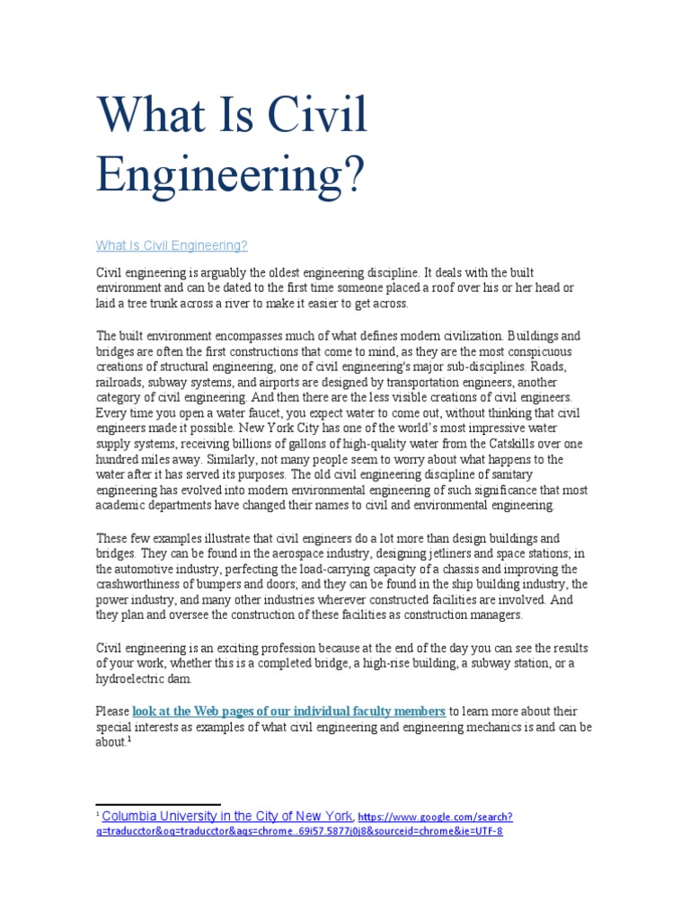 Overview of Civil Engineering Basics | PDF | Civil Engineering ...