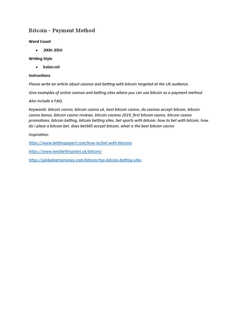 UK Bitcoin Betting Guide | PDF | Finance & Money Management