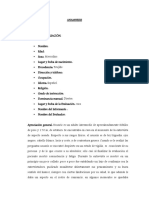 Anamnesis de paciente con Diabetes