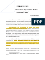 Montaño. Hacia La Construcción Del Proyecto Ético - Político Profesional Crítico PDF
