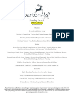 Sunday Lunch: Sample Menu