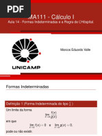 Aula14 - Formas Indeterminadas e LHôspital
