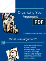 Organizing Your Argument: Purdue University Writing Lab