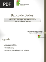 Aula 9 Linguagem SQL Introdução e Construção de Tabelas