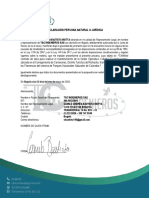 Declaración jurada proceso contratación obra