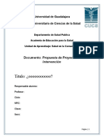 Formato para Realizar Proyecto de Intervención