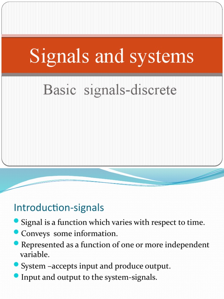 Signals & Systems Basics | PDF | Discrete Time And Continuous Time ...