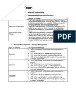 Method Statements: 1. Project Planning: Implementation and Control of Risk