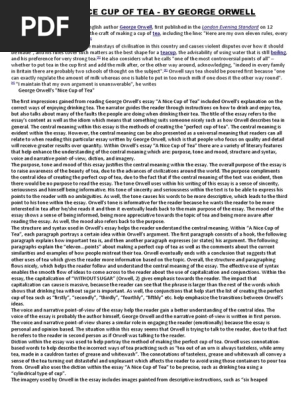 A Nice Cup Of Tea Essay Pdf Essays Cognitive Science