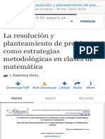(PDF) La Resolución y Planteamiento de Problemas Como Estrategias Metodológicas en Clases de Matemática Johan Espinoza Gonzalez - Academia - Edu