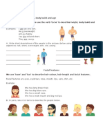 Height, Body Build and Age When Describing People, We Use The Verb 'To Be' To Describe Height, Body Build and Age