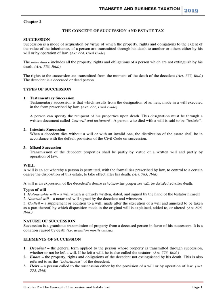 Understanding Succession and Estate Tax | PDF | Estate Tax In The ...