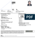 08 Mar 1993 Female OBC No: Communication Address GATE Exam Details