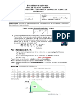 Estadística Aplicada: Prueba de Hipótesis para La Desviación Estándar Y Acerca de Dos Medias