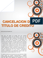 CANCELACION DE TITULOS DE CREDITO