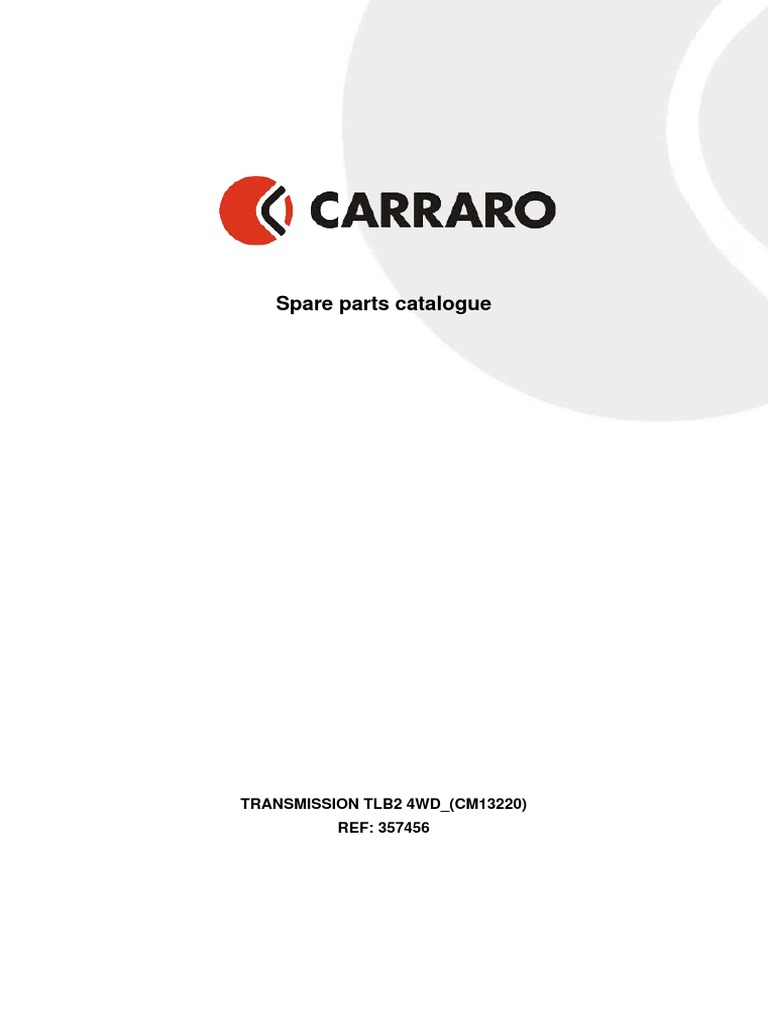 Carraro Transmission Parts Catalog PDF Transmission (Mechanics
