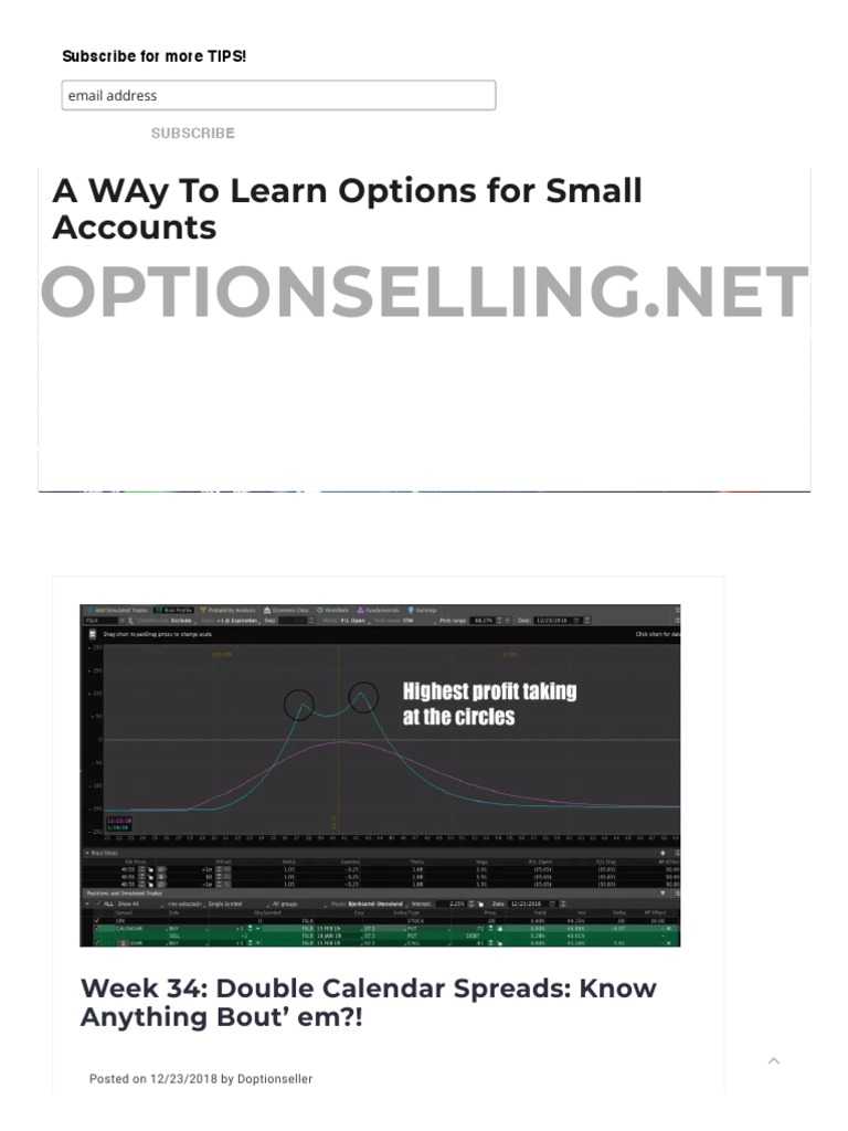 Double Calendar Spreads, How Can We Use Them? PDF Vix Option